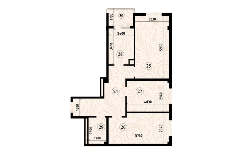 3-комнатная квартира 78.08 м²  4/8 этаж | Жилой комплекс YASHIL VODIY RESIDENCE