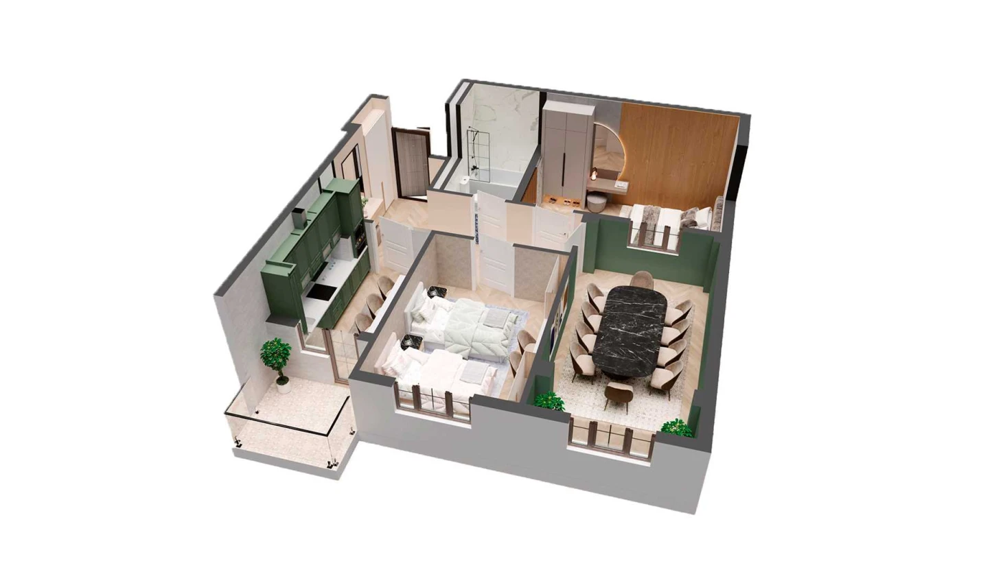 3-xonali xonadon 71.66 m² 3/8 qavat | YASHIL VODIY RESIDENCE Turar-joy majmuasi 3-xonali xonadon 71.66 m² 3/8 qavat | YASHIL VODIY RESIDENCE Turar-joy majmuasi
