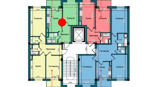 1-xonali xonadon 42.8 m²  9/9 qavat | NUR BARAKA Turar-joy majmuasi