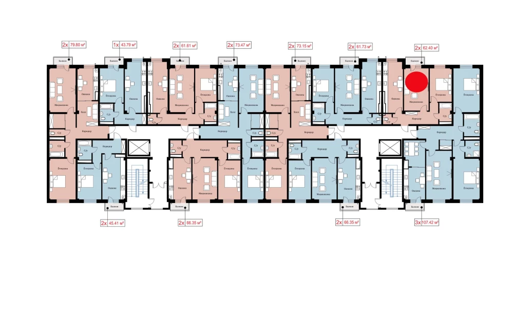 2-комн. квартира 62.4 м²  8/10 этаж | Жилой комплекс Ko'kcha-Oqtepa