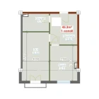 1-комн. квартира 45.3 м²  5/9 этаж | Жилой комплекс YANGI AVLOD