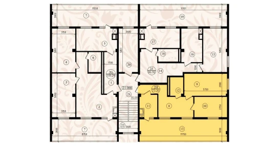 2-комнатная квартира 90 м²  8/8 этаж | Жилой комплекс YASHIL VODIY RESIDENCE