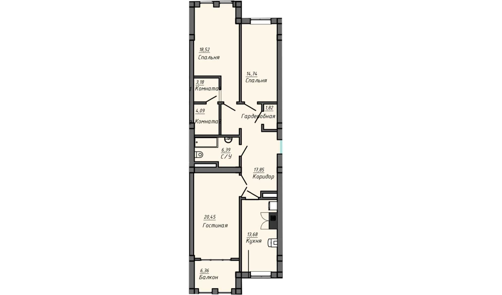 4-xonali xonadon 118 m²  9/10 qavat | Samarqand Park Avenue Turar-joy majmuasi