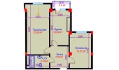 2-xonali xonadon 60.41 m²  6/10 qavat | Ko'kcha-Oqtepa Turar-joy majmuasi