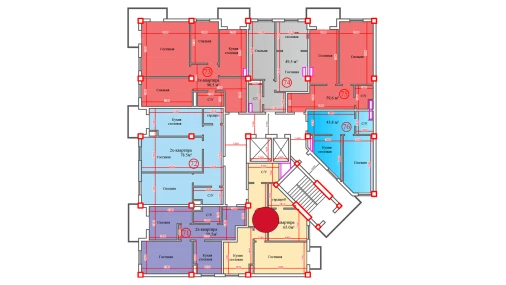 2-xonali xonadon 65 m²  13/14 qavat | Al-Barakat Turar-joy majmuasi