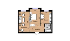 2-комн. квартира 53.73 м²  1/5 этаж | Жилой комплекс QIZILTEPA