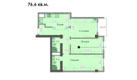 3-комн. квартира 76.6 м²  7/16 этаж | Жилой комплекс MAVERA TOWN