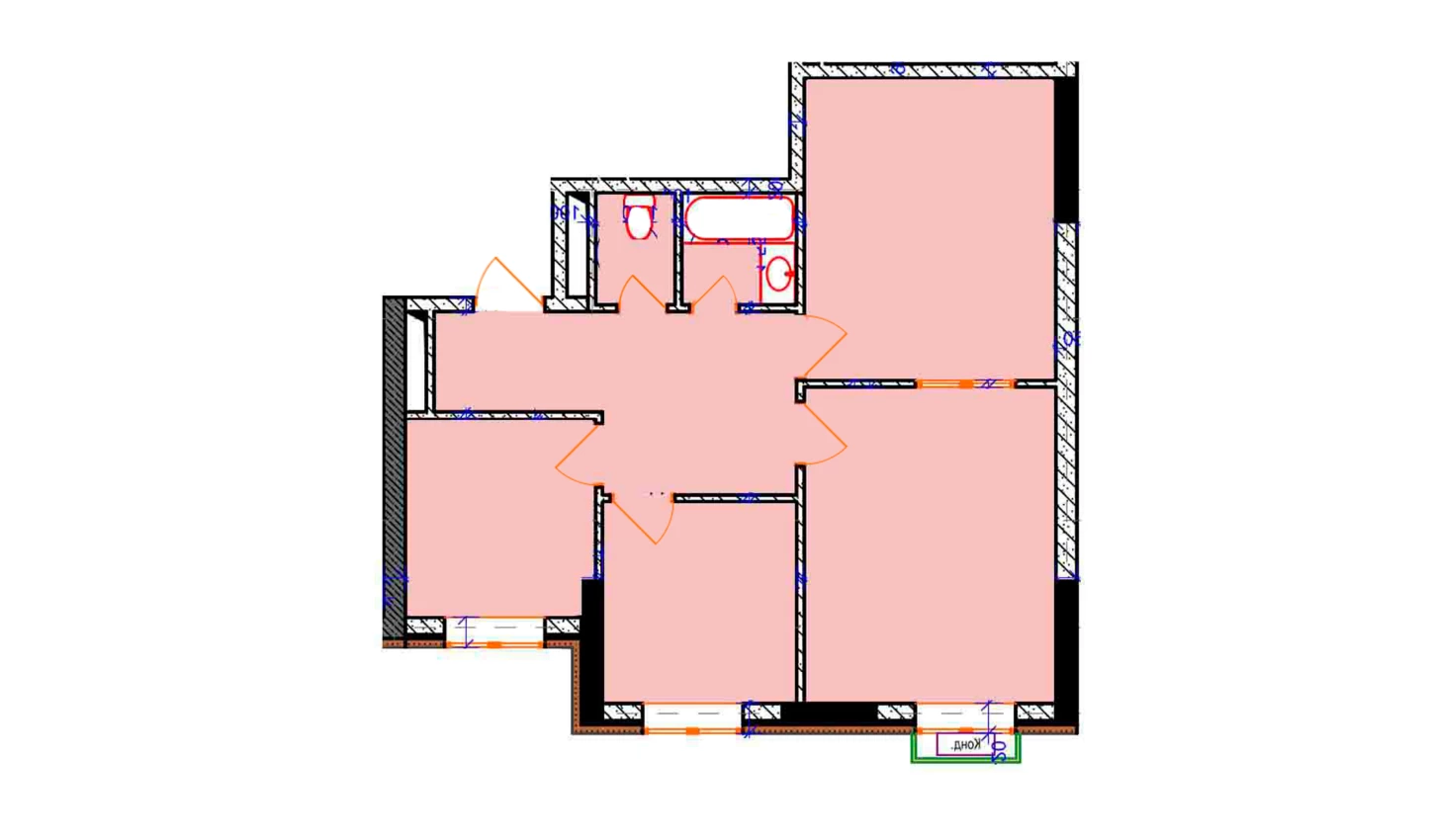 3-комн. квартира 61.5 м²  3/9 этаж | Жилой комплекс Uchtepa Avenue