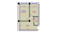 1-комн. квартира 48.49 м²  10/10 этаж | Жилой комплекс Ko'kcha-Oqtepa