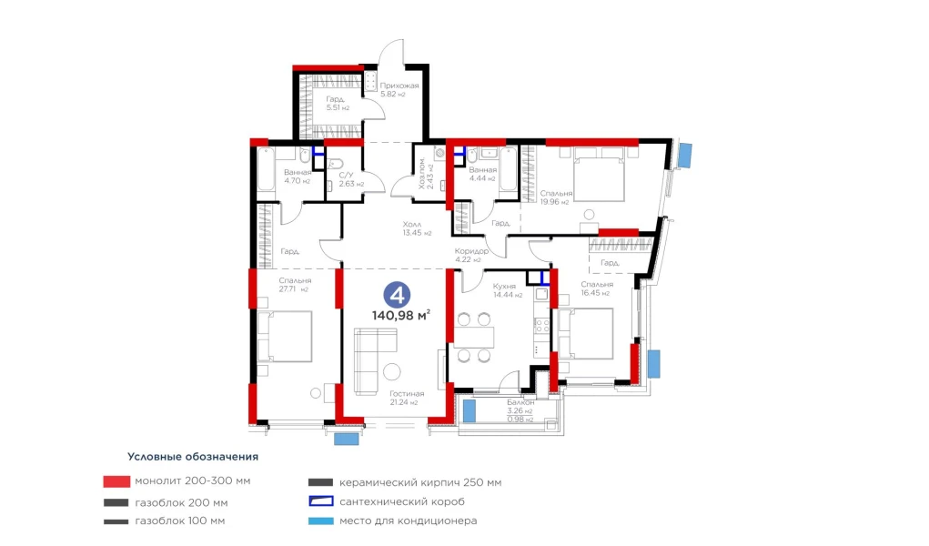 4-комн. квартира 140.98 м² 4/13 этаж | Жилой комплекс BI Flagman 4-комн. квартира 140.98 м² 4/13 этаж | Жилой комплекс BI Flagman