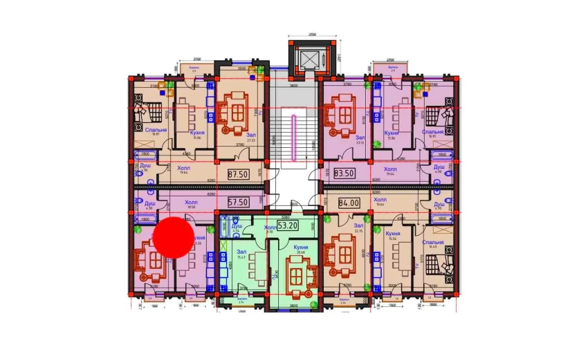 1-комнатная квартира 57.5 м²  4/9 этаж | Жилой комплекс BAHOR