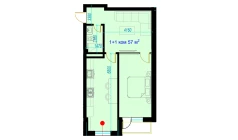 2-комн. квартира 57 м²  1/9 этаж | Жилой комплекс Rohat