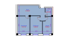 2-xonali xonadon 66.32 m²  10/10 qavat | Ko'kcha-Oqtepa Turar-joy majmuasi