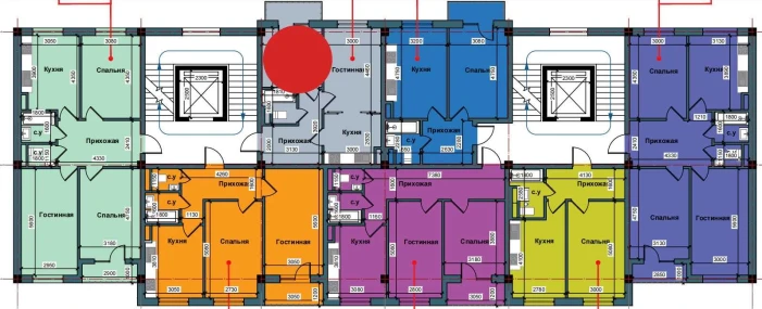 2-xonali xonadon 46.6 m²  5/9 qavat | NUR BARAKA Turar-joy majmuasi