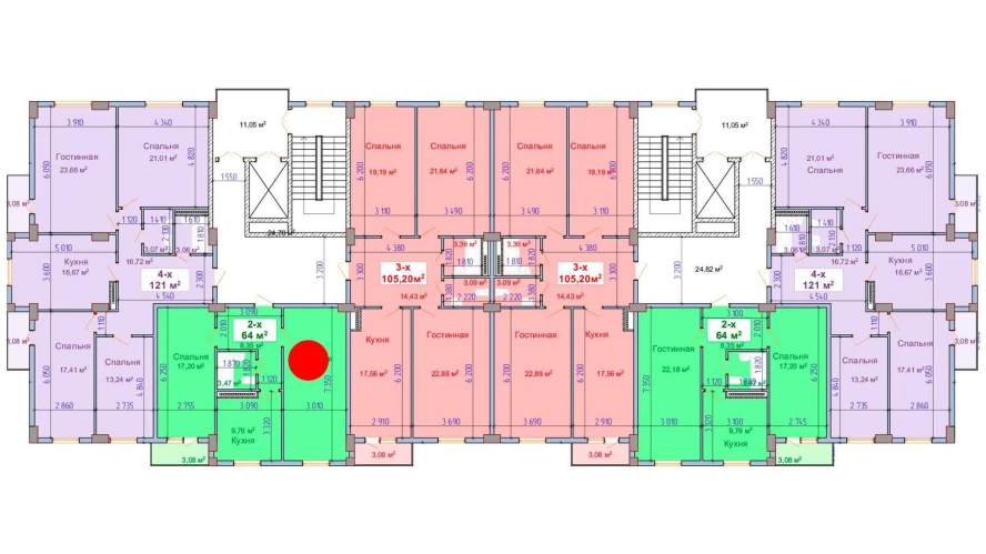 2-комн. квартира 64 м²  2/9 этаж | Жилой комплекс SHAYX-UL OLAM