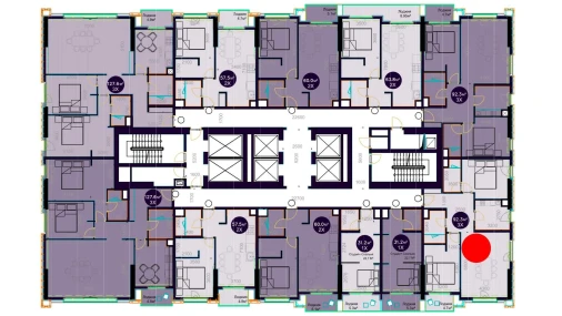 3-xonali xonadon 92.3 m²  11/20 qavat | Central Avenue Turar-joy majmuasi