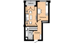 1-xonali xonadon 45.6 m²  16/16 qavat | Musaffo Turar-joy majmuasi