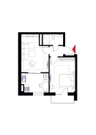 2-комн. квартира 50.8 м²  4/6 этаж | Жилой комплекс CHOSHTEPA GARDEN