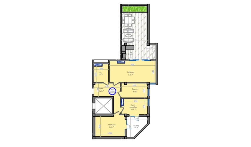 3-xonali xonadon 140.1 m²  13/13 qavat | ORZU SAROYI Turar-joy majmuasi