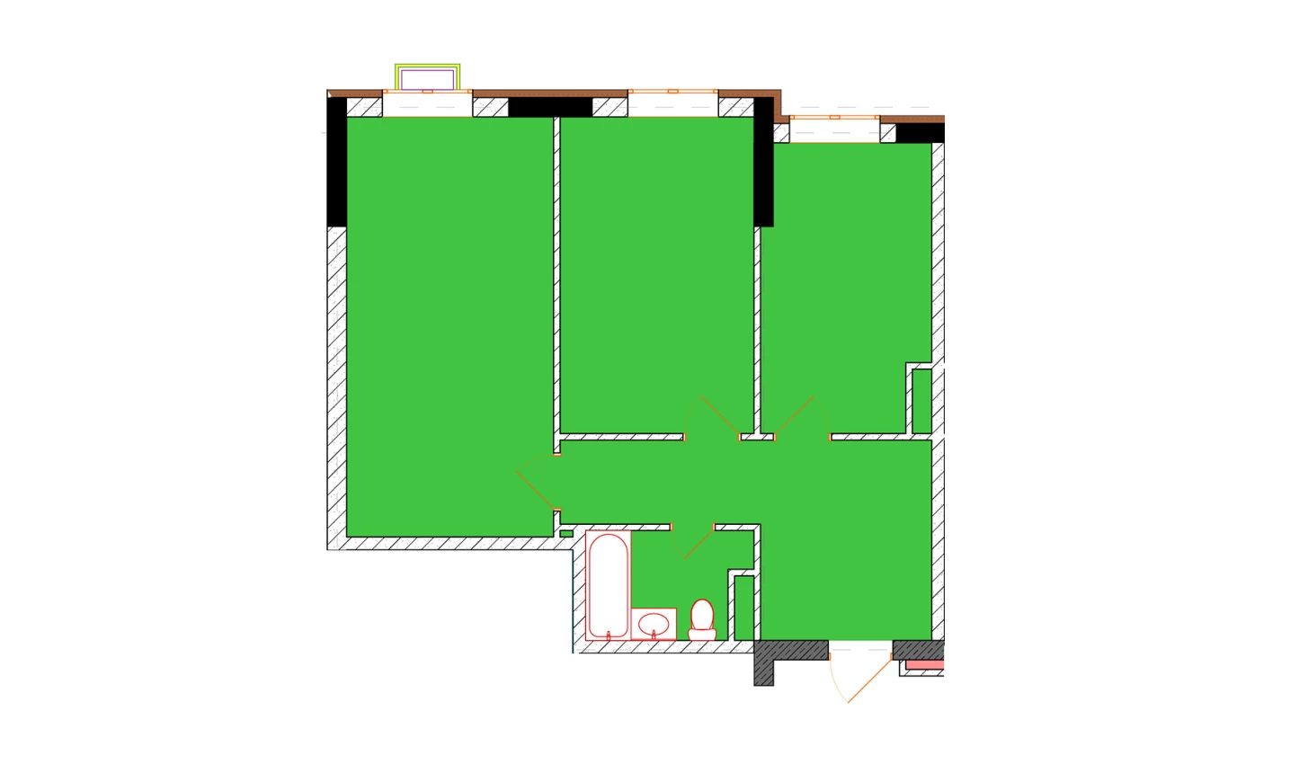 2-xonali xonadon 65 m²  1/9 qavat | Uchtepa Avenue Turar-joy majmuasi