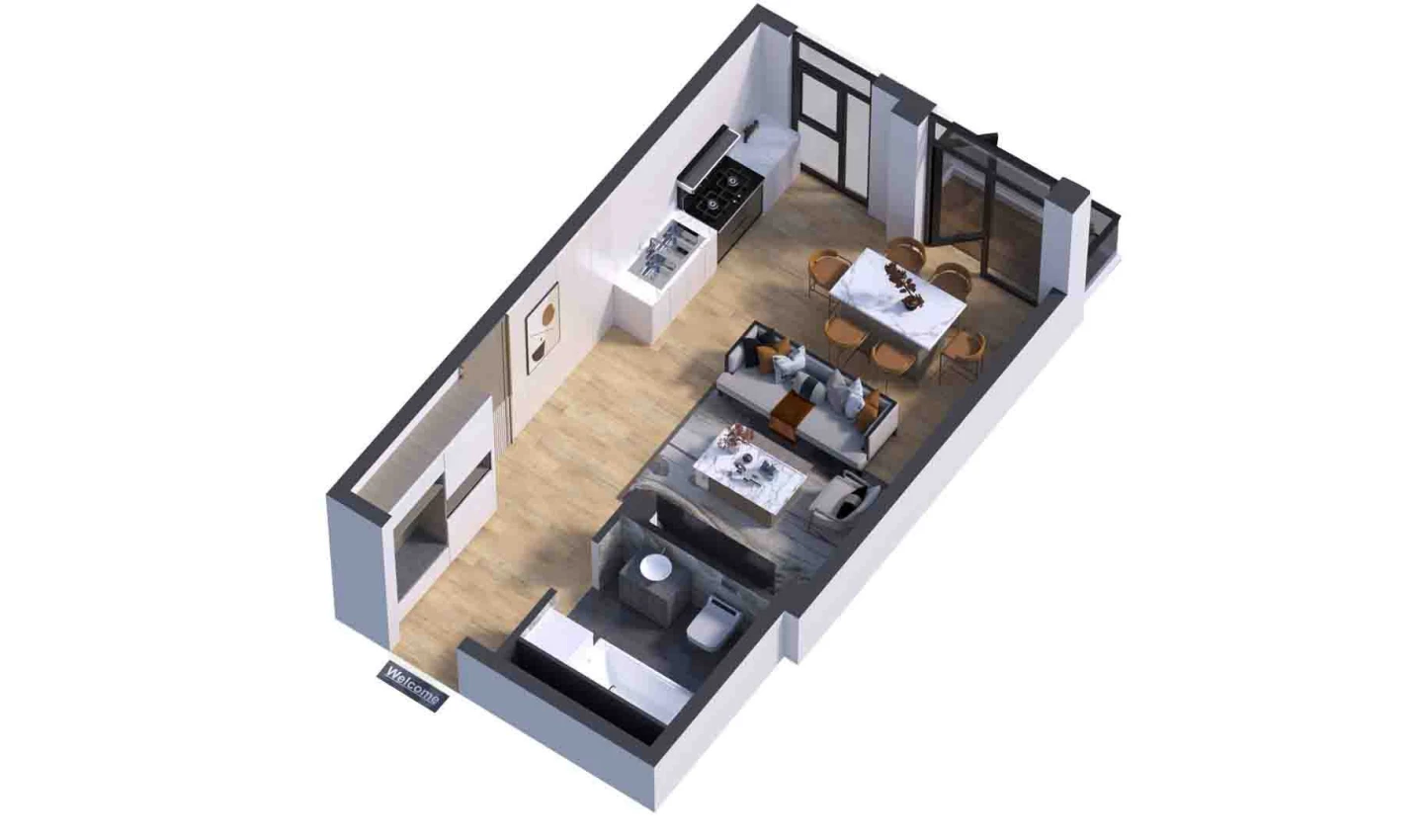 1-комн. квартира 73.94 м²  7/7 этаж | Жилой комплекс Bochka Resort