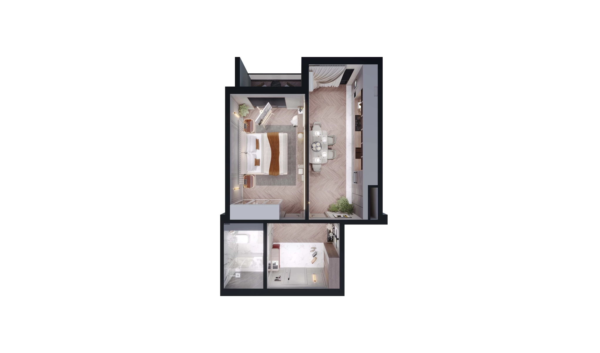 1-xonali xonadon 50 m²  6/13 qavat | ORZU SAROYI Turar-joy majmuasi