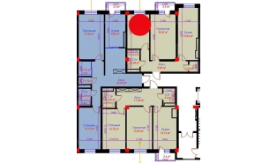 2-xonali xonadon 62.53 m²  9/10 qavat | Ko'kcha-Oqtepa Turar-joy majmuasi