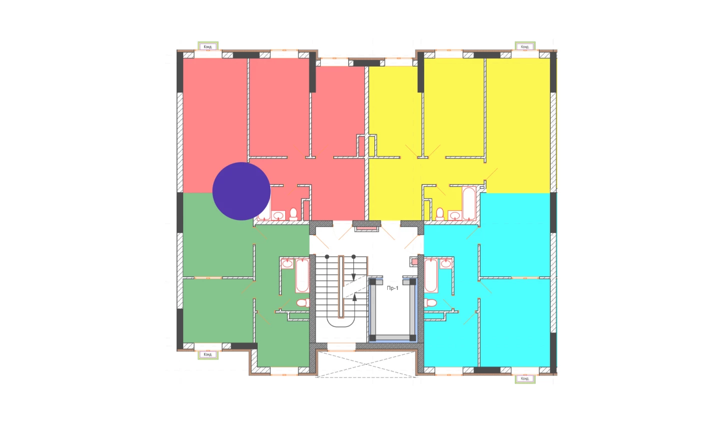 2-xonali xonadon 45.5 m²  1/9 qavat | Uchtepa Avenue Turar-joy majmuasi