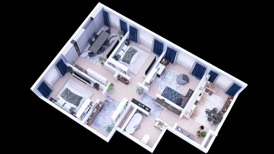 4-комн. квартира 74.77 м²  6/10 этаж | Жилой комплекс Emir