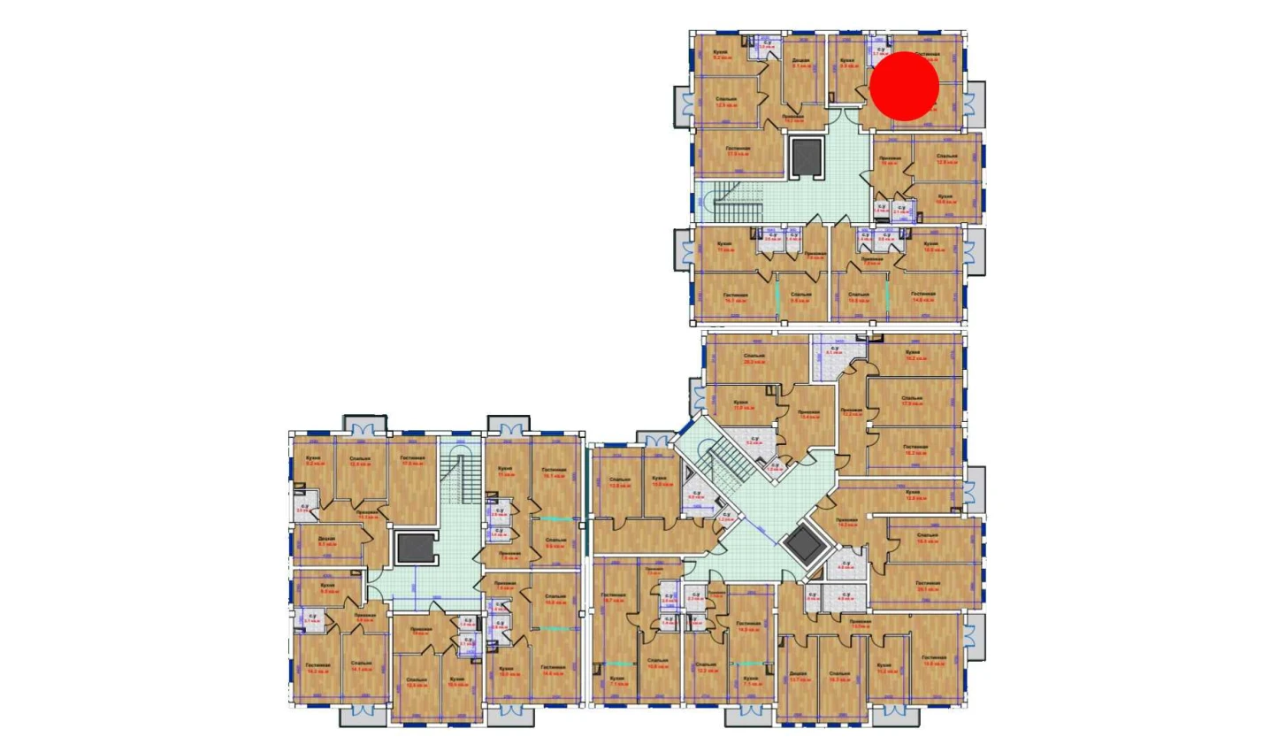 2-xonali xonadon 47.9 m²  2/9 qavat | MBG Turar-joy majmuasi