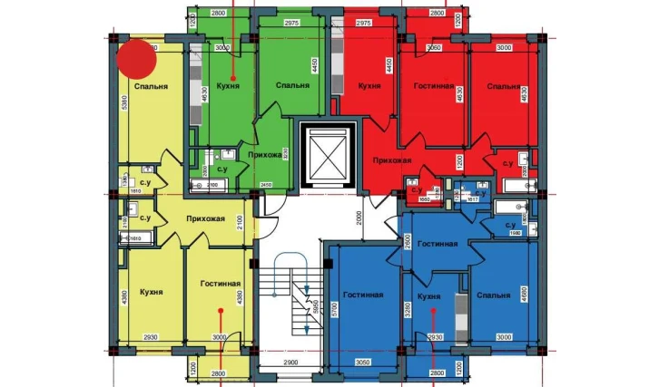 2-xonali xonadon 62.8 m²  9/9 qavat | NUR BARAKA Turar-joy majmuasi