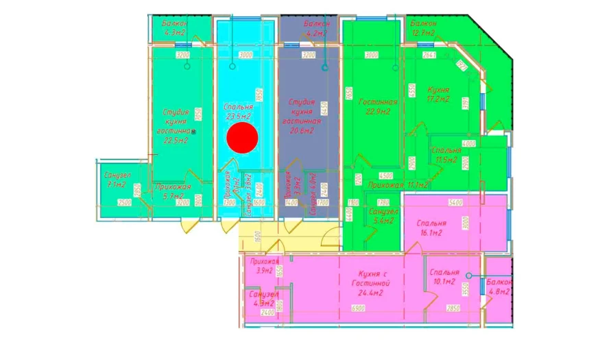 1-комн. квартира 30.4 м²  6/16 этаж | Жилой комплекс DO'MBIROBOD RESIDENCE