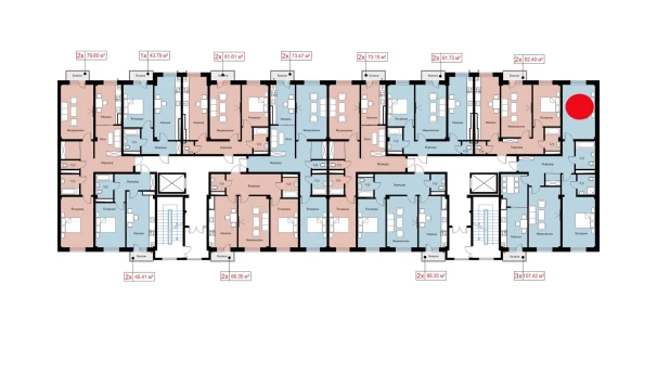 3-xonali xonadon 107.42 m²  8/10 qavat | Ko'kcha-Oqtepa Turar-joy majmuasi