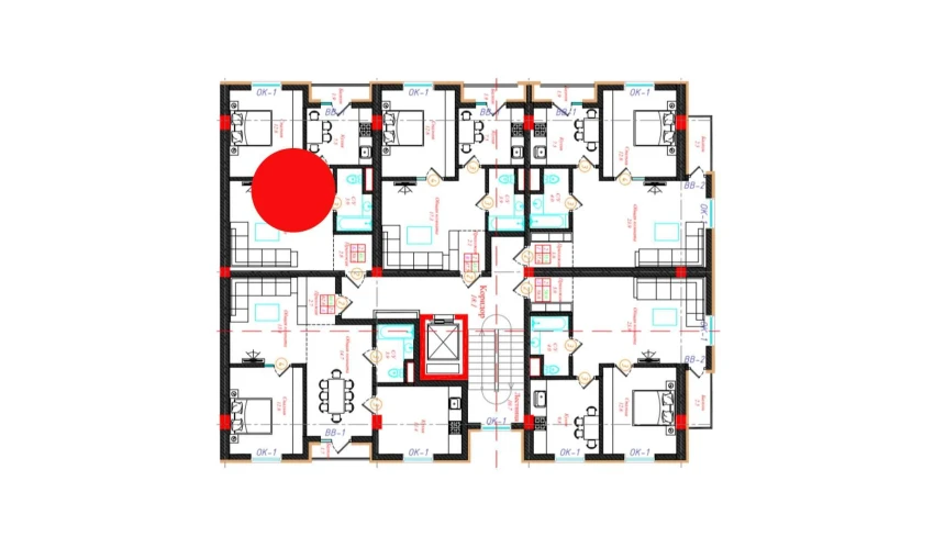 2-xonali xonadon 50.3 m²  2/9 qavat | CHINARA PARK Turar-joy majmuasi