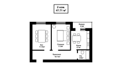 2-xonali xonadon 45.71 m² 5/7 qavat | SABZAVOT CITY Turar-joy majmuasi 2-xonali xonadon 45.71 m² 5/7 qavat | SABZAVOT CITY Turar-joy majmuasi