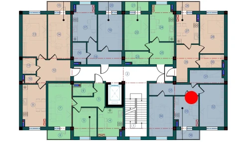 2-xonali xonadon 63 m²  2/7 qavat | Bristol Turar-joy majmuasi