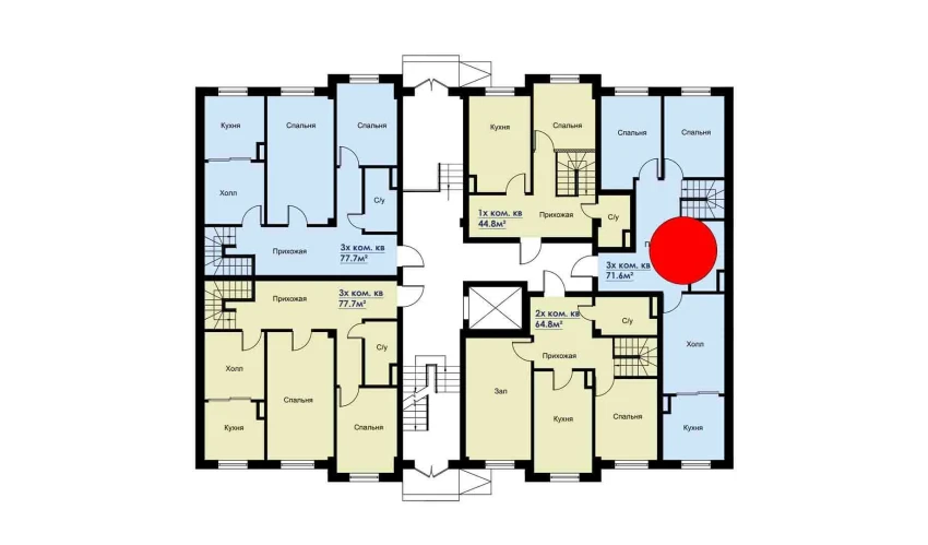 3-комнатная квартира 141.9 м²  1/6 этаж | Жилой комплекс CHOSHTEPA GARDEN