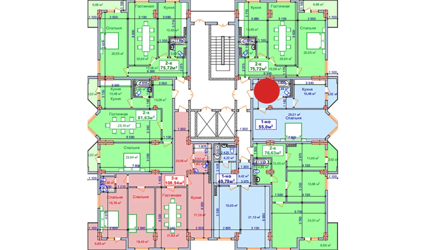 1-комн. квартира 55 м²  8/9 этаж | Жилой комплекс SHAYX-UL OLAM