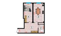 1-комн. квартира 50.7 м²  5/10 этаж | Жилой комплекс Ko'kcha-Oqtepa
