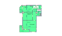 2-комн. квартира 78.1 м²  5/9 этаж | Жилой комплекс SHAYX-UL OLAM