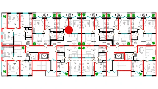 2-xonali xonadon 56 m²  3/12 qavat | Aman Residence Turar-joy majmuasi