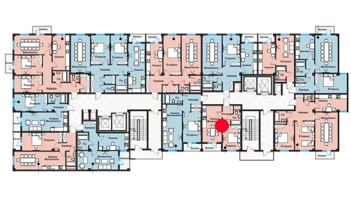 1-xonali xonadon 38.09 m²  2/12 qavat | Zangota City 1 -ETAP Turar-joy majmuasi