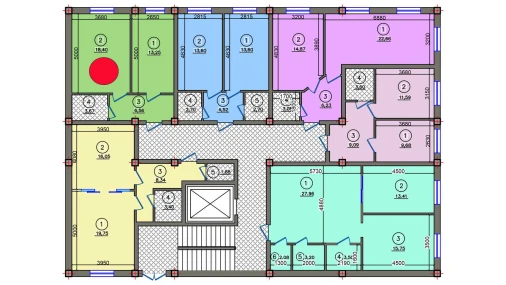 2-xonali xonadon 41.88 m²  1/10 qavat | Qibray City Turar-joy majmuasi
