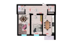 2-комн. квартира 61.2 м²  5/10 этаж | Жилой комплекс Ko'kcha-Oqtepa