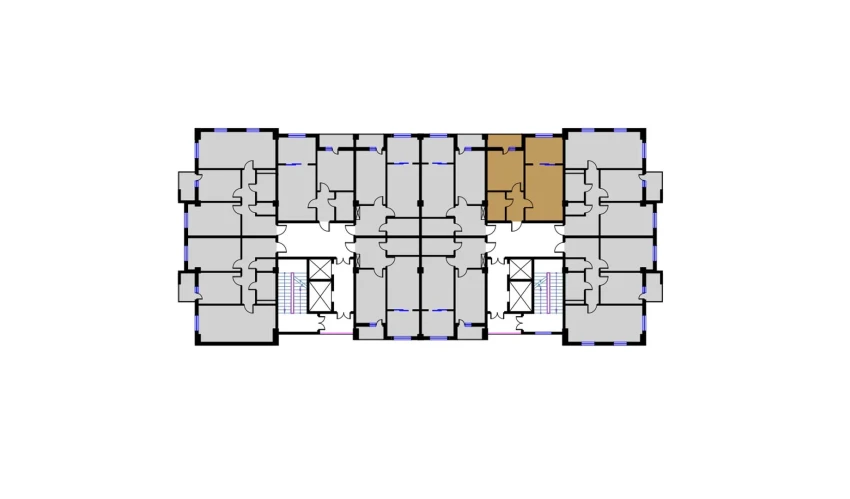 2-комнатная квартира 53.89 м²  13/16 этаж | Жилой комплекс BRILLIANT