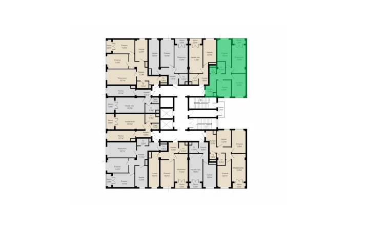 3-комнатная квартира 81.97 м²  4/16 этаж | Жилой комплекс Musaffo