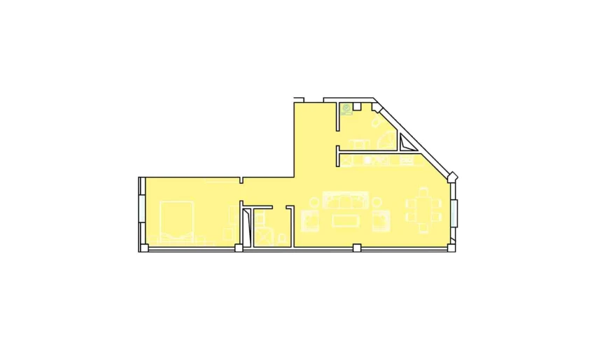 2-комнатная квартира 79 м²  1/8 этаж | Жилой комплекс Ziynat Capital