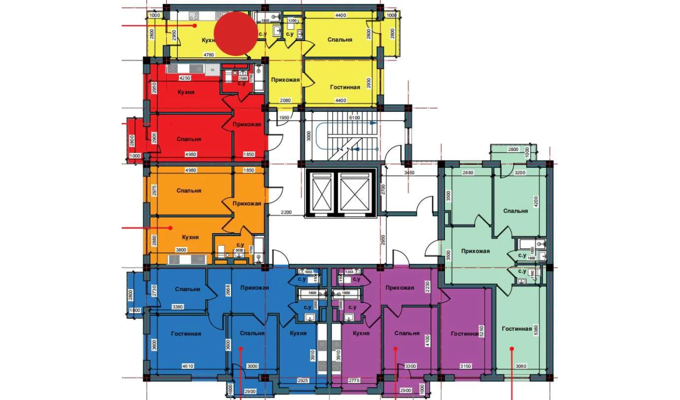 2-комн. квартира 60.8 м²  10/10 этаж | Жилой комплекс NUR BARAKA