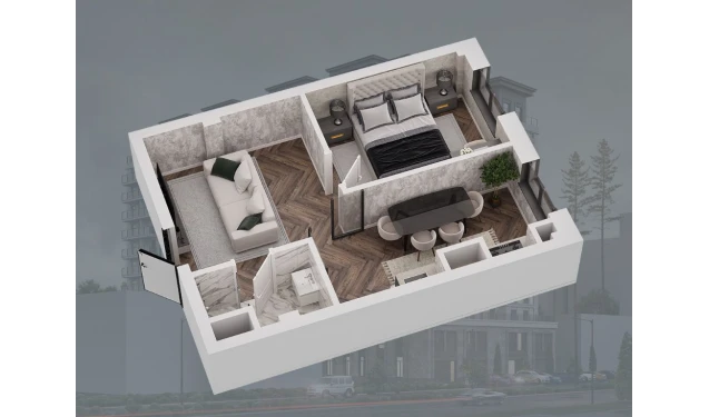 2-xonali xonadon 41.1 m²  12/12 qavat | Bunyodobod Turar-joy majmuasi