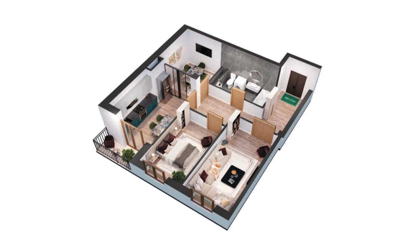 2-xonali xonadon 67.92 m²  5/10 qavat | YANGIOBOD RESIDENCE Turar-joy majmuasi